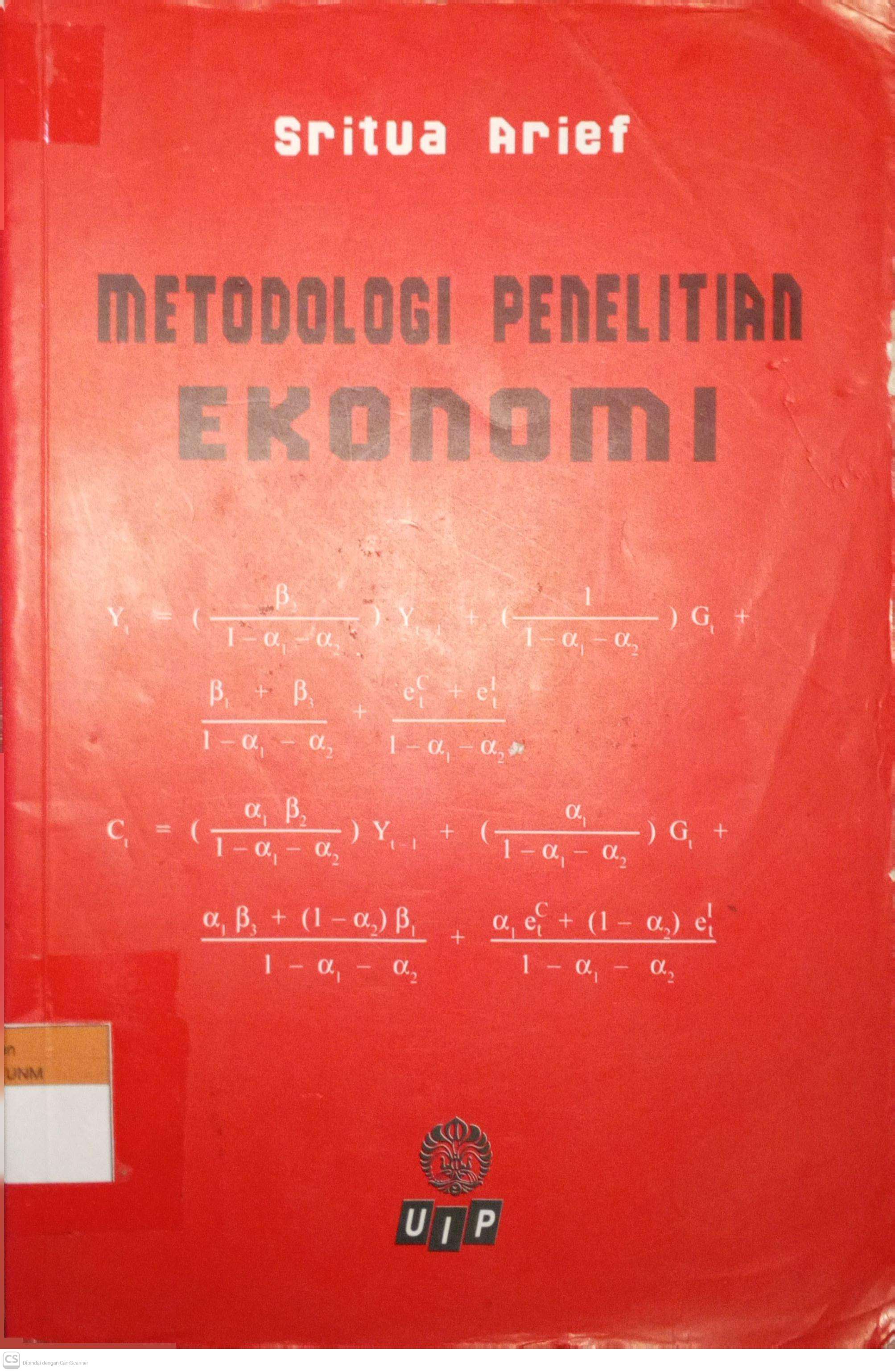 Metodologi Penelitian Ekonomi